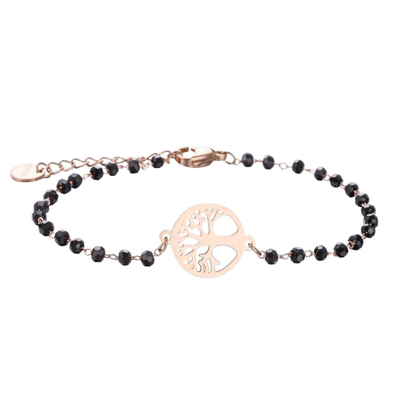 Minimalistischer Kleeblatt-Anhänger mit Kettenarmbändern aus Strassperlen