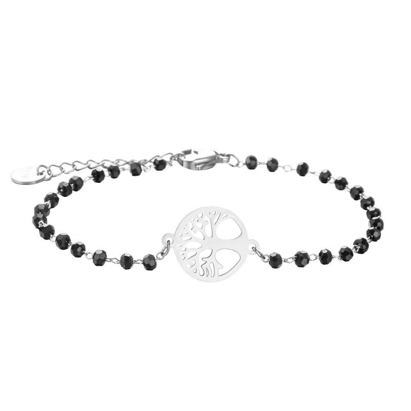 Minimalistischer Kleeblatt-Anhänger mit Kettenarmbändern aus Strassperlen