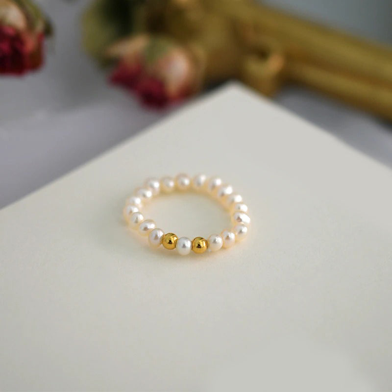 Minimalistische Akzentringe mit Süßwasserperlen