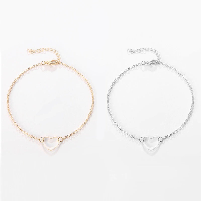 Minimalistische romantische Charm-Armbänder mit hohlem Herz