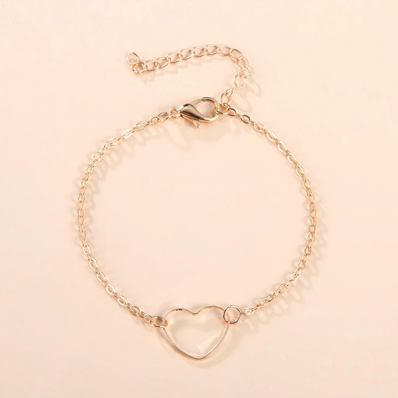 Minimalistische romantische Charm-Armbänder mit hohlem Herz