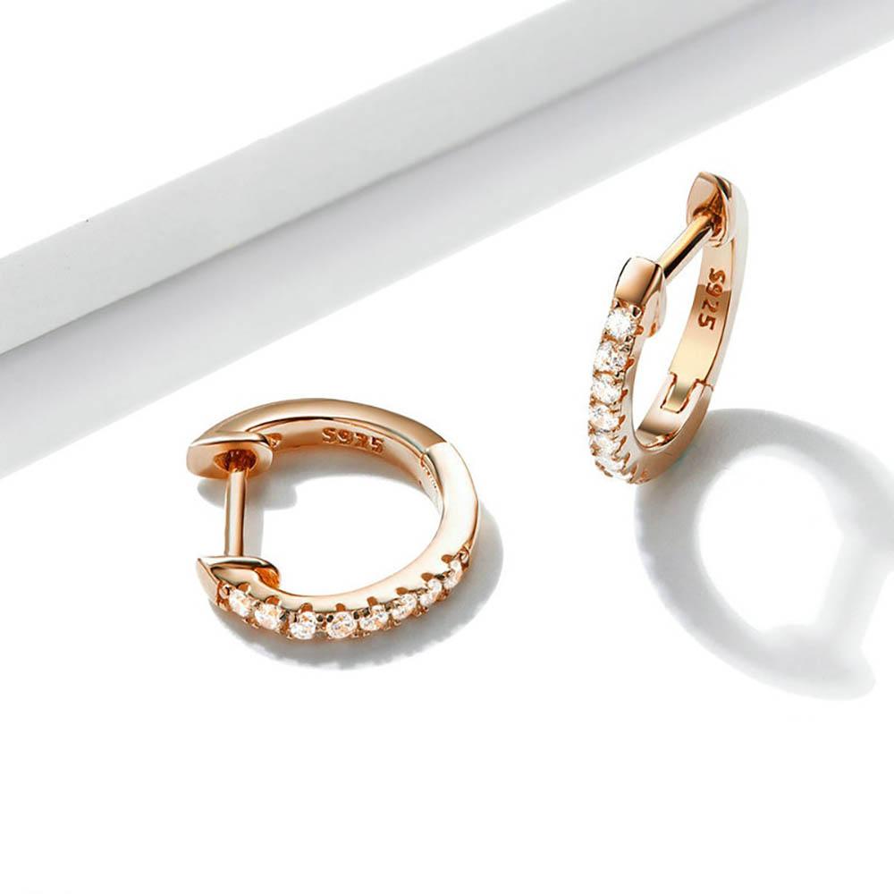 Minimalistische funkelnde runde Ohrringe