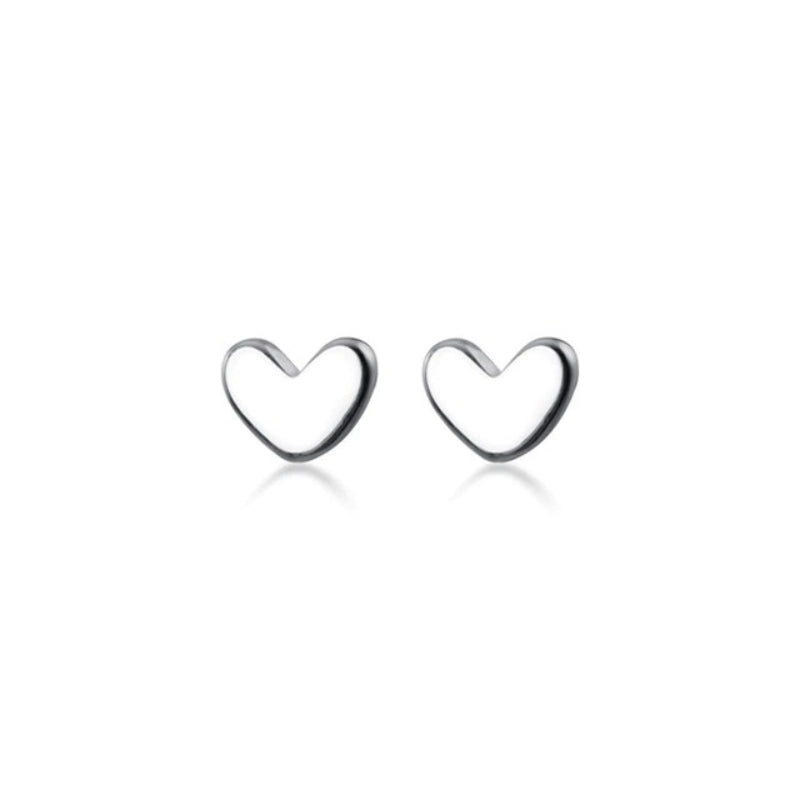 Minimalistische Mini-Ohrstecker „Love Heart“ aus Sterlingsilber
