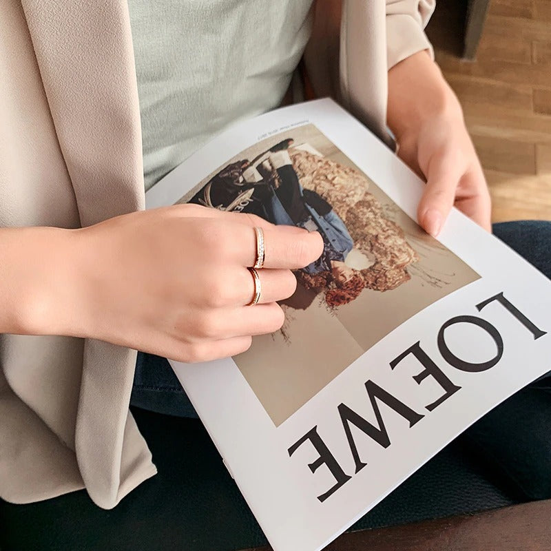 Minimalistische, mit Zirkonia besetzte stapelbare Ringe