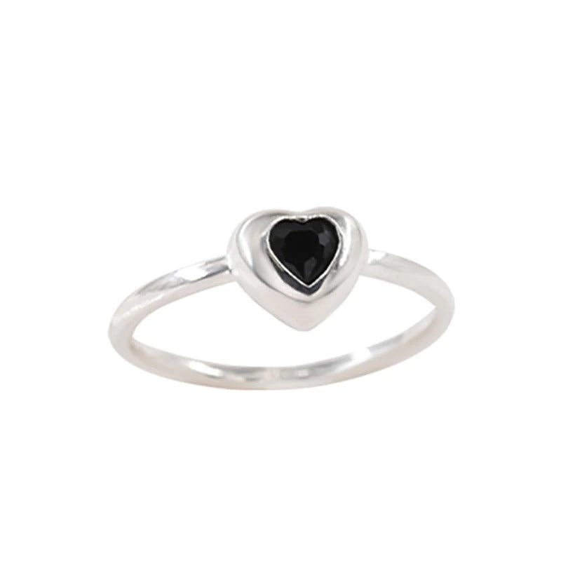 Minimalistische verstellbare Zirkonia-Ringe mit Herzmotiv