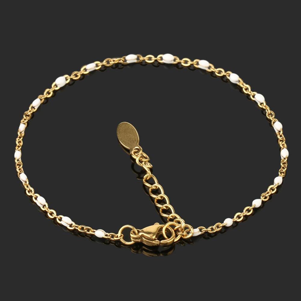 Minimalistische Perlenarmbänder aus Edelstahl