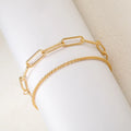 Gliederkettenarmband Gold/Silber mit Zirkonia - Zweiteiliges Set