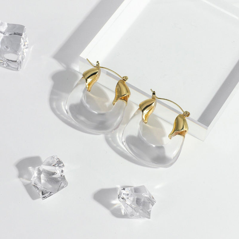 Moderne, modische, transparente, geometrische Statement-Ohrringe aus Acryl