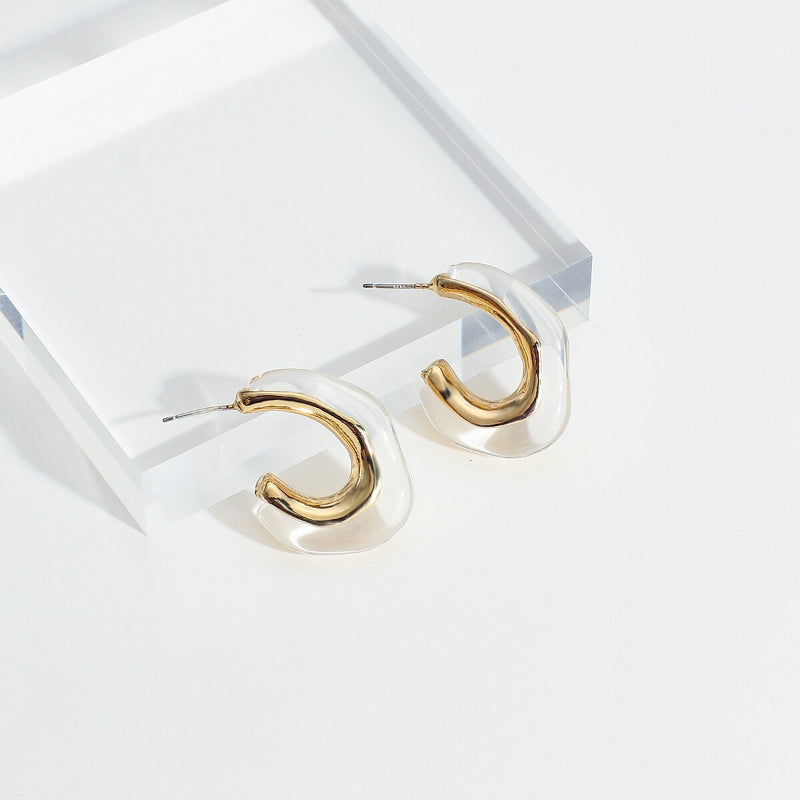 Moderne, modische, transparente, geometrische Statement-Ohrringe aus Acryl