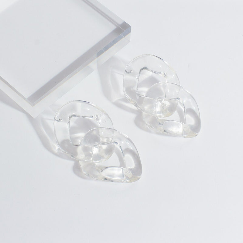 Moderne, modische, transparente, geometrische Statement-Ohrringe aus Acryl