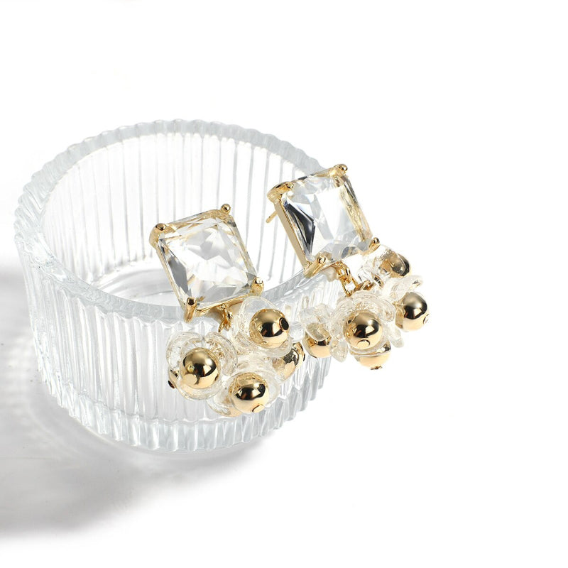 Moderne, modische, transparente, geometrische Statement-Ohrringe aus Acryl