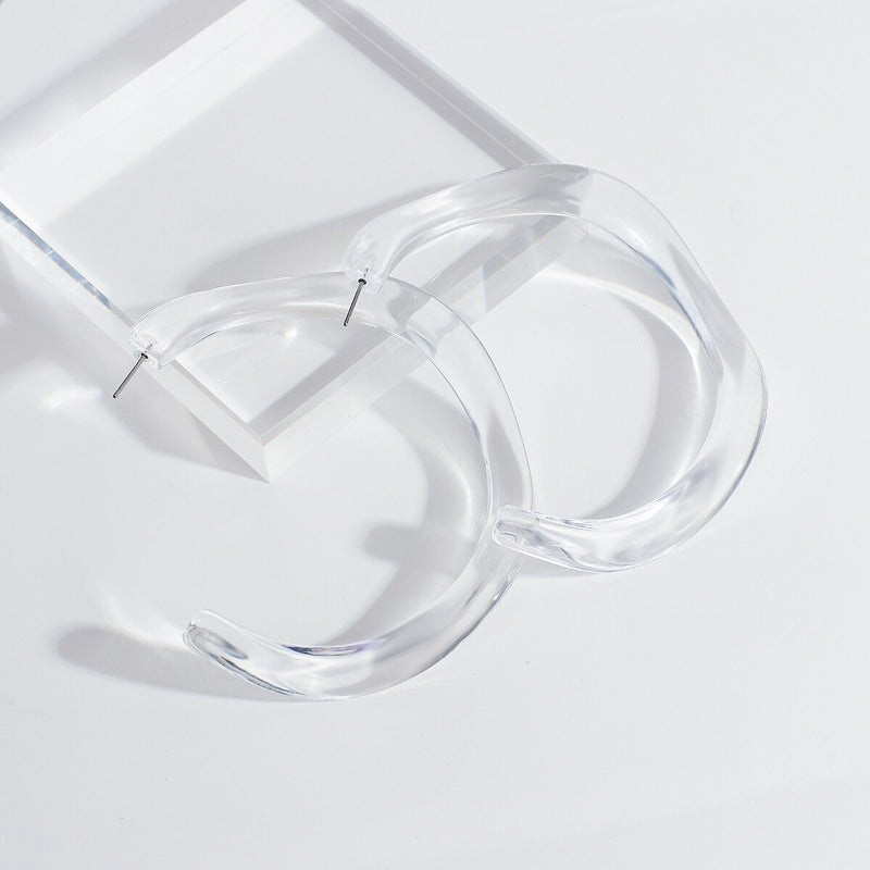 Moderne, modische, transparente, geometrische Statement-Ohrringe aus Acryl