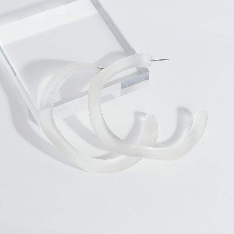 Moderne, modische, transparente, geometrische Statement-Ohrringe aus Acryl