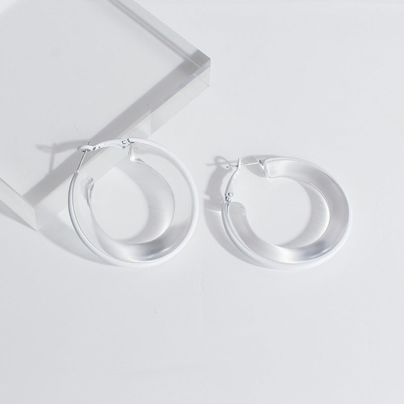 Moderne, modische, transparente, geometrische Statement-Ohrringe aus Acryl