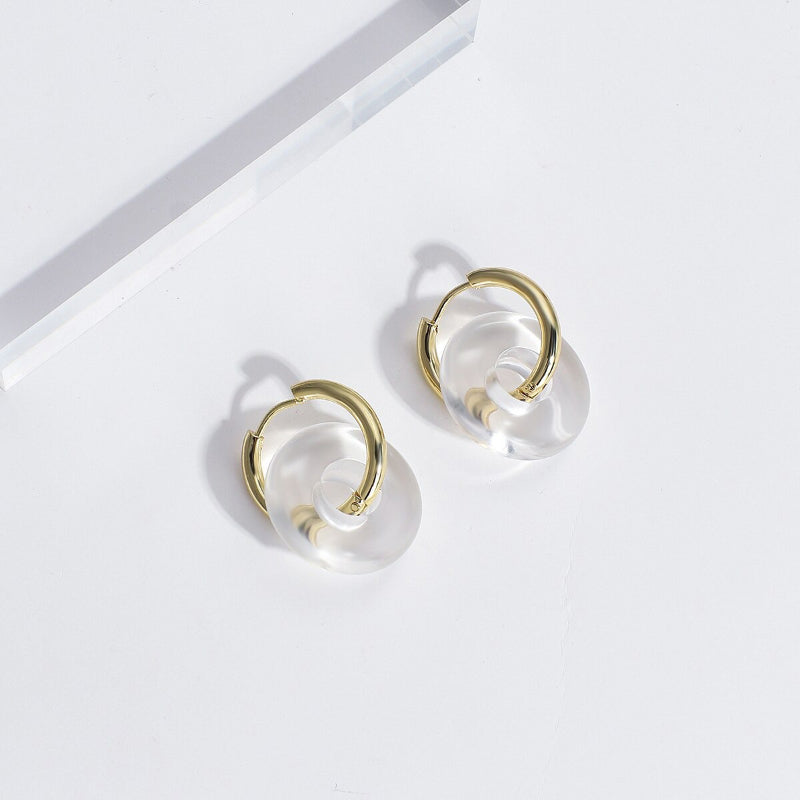 Moderne, modische, transparente, geometrische Statement-Ohrringe aus Acryl