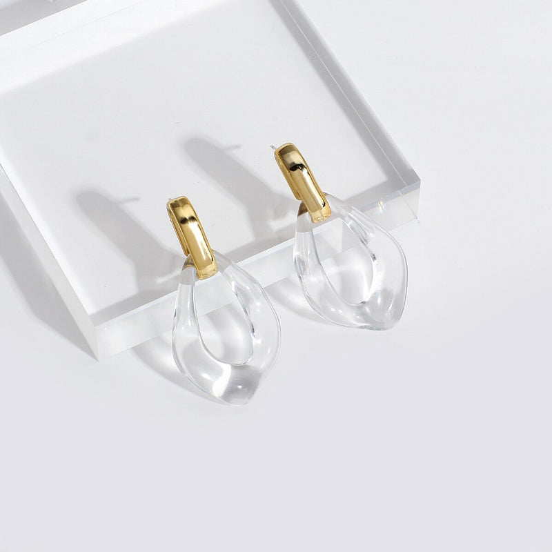 Moderne, modische, transparente, geometrische Statement-Ohrringe aus Acryl