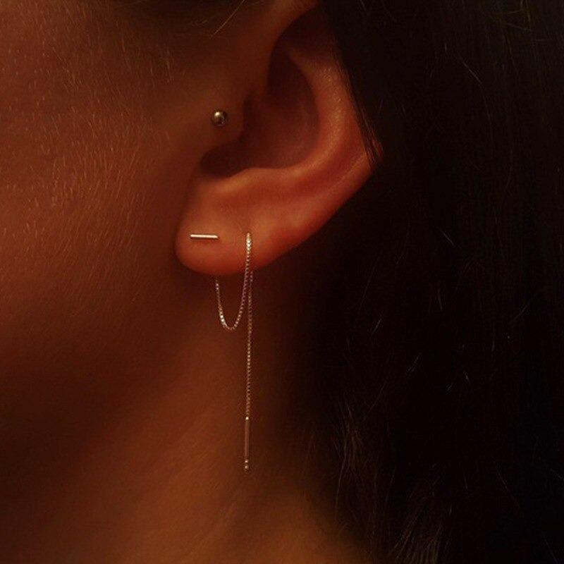 Mond und Stern Strass Lange Kette Quaste Ohrringe