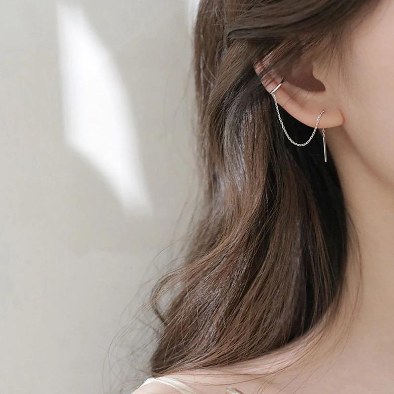 Mond und Stern Strass Lange Kette Quaste Ohrringe