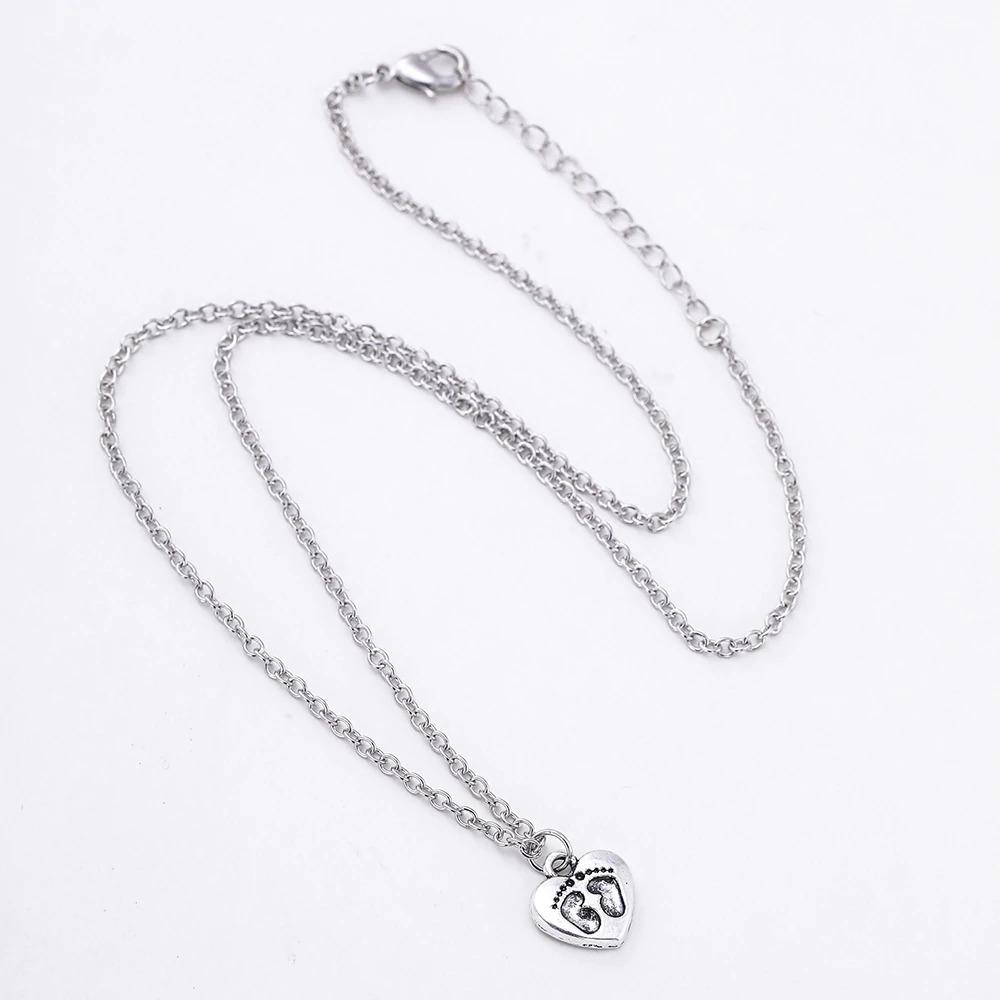 Mutterliebe Fußabdruck Halskette