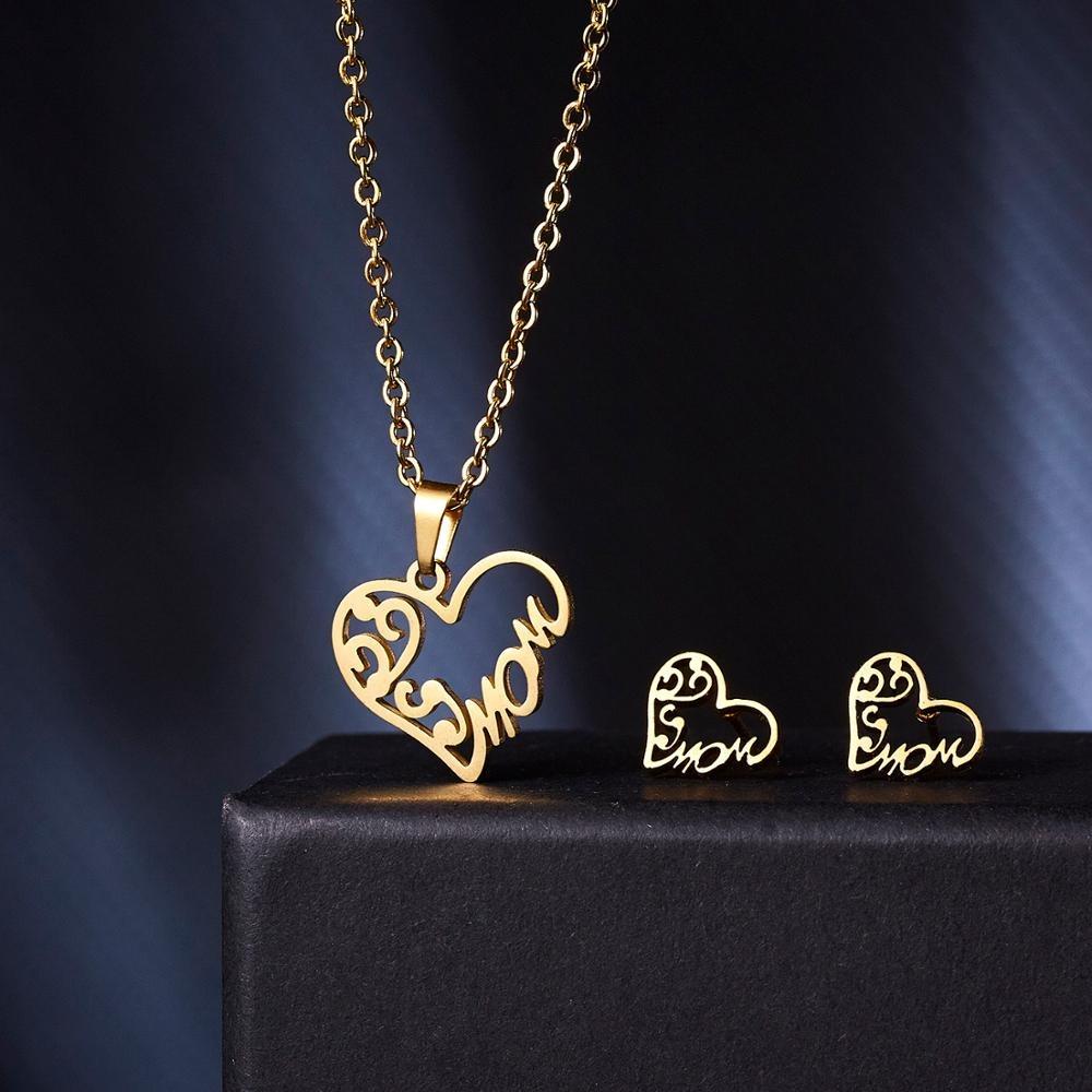 Set mit Halskette und Ohrringen mit Anhänger „Mother's Love“