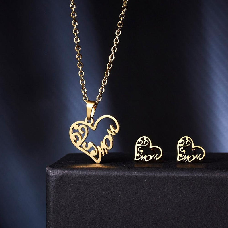 Set mit Halskette und Ohrringen mit Anhänger „Mother's Love“