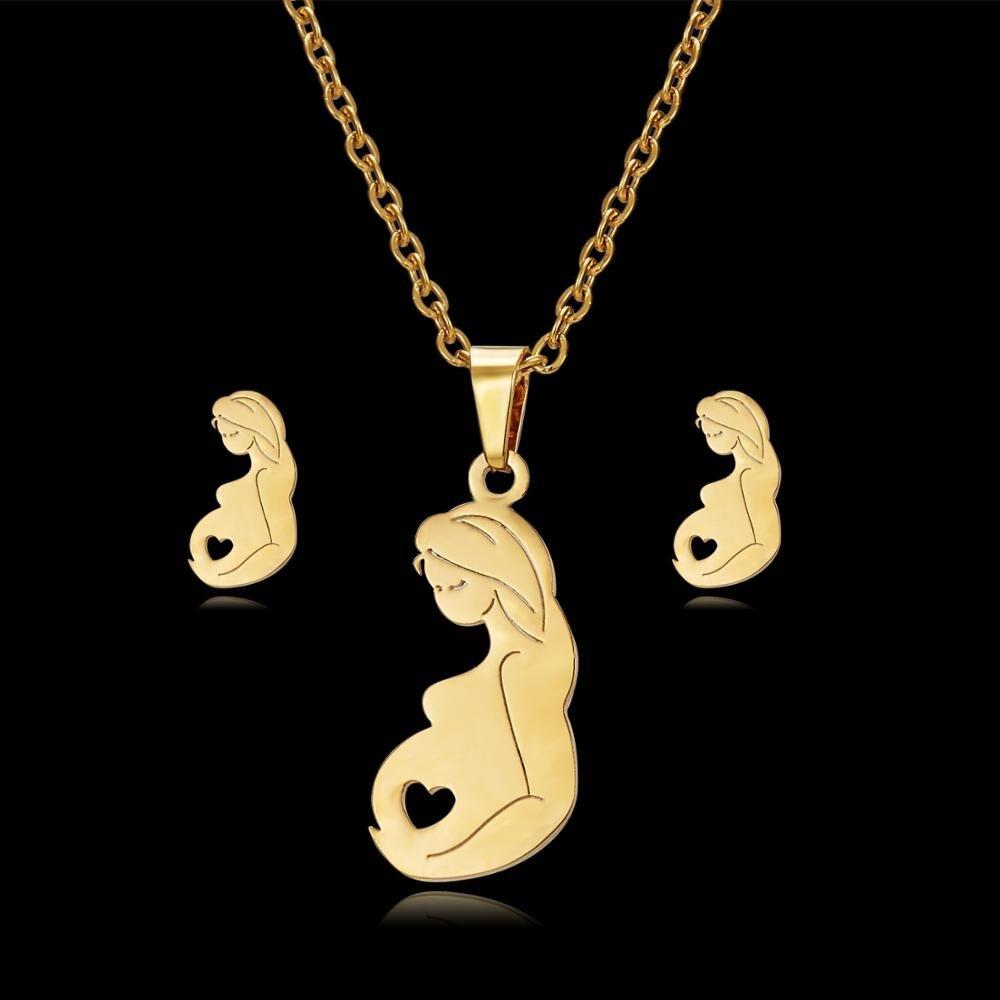 Set mit Halskette und Ohrringen mit Anhänger „Mother's Love“