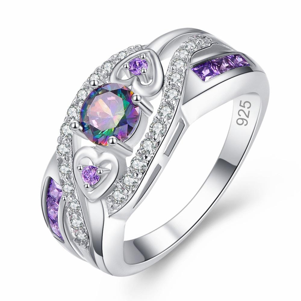 Mehrfarbiger Ring mit Nieten „Princess of Hearts“