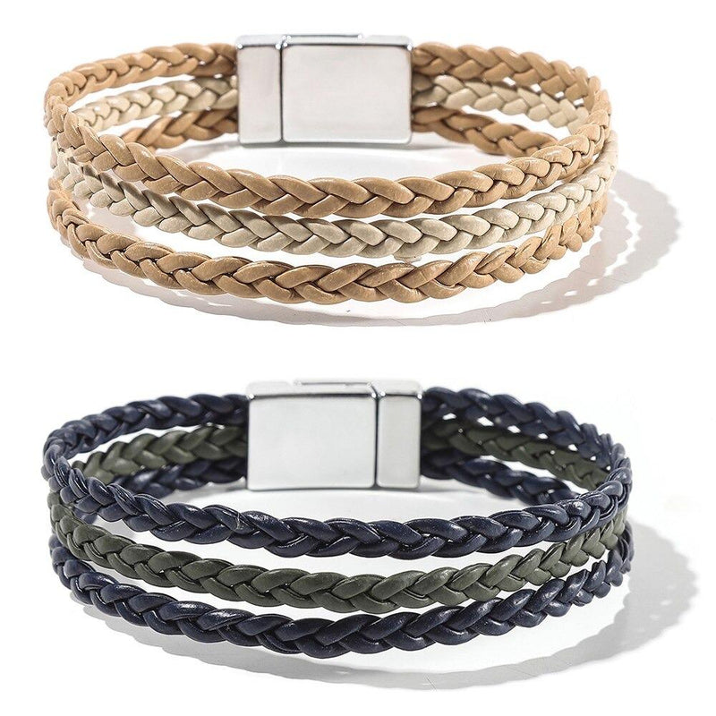 Mehrlagige böhmische Wickelarmbänder mit Magnetverschluss