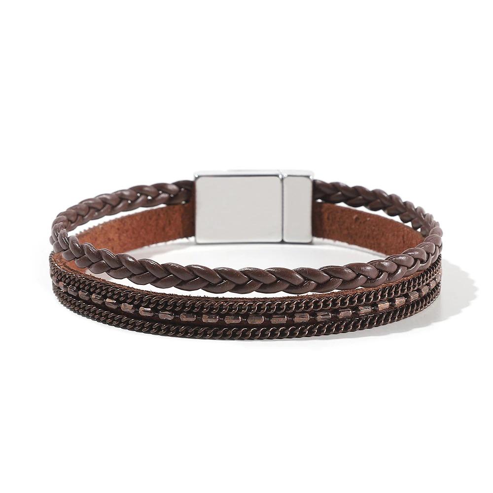 Mehrlagige böhmische Wickelarmbänder mit Magnetverschluss