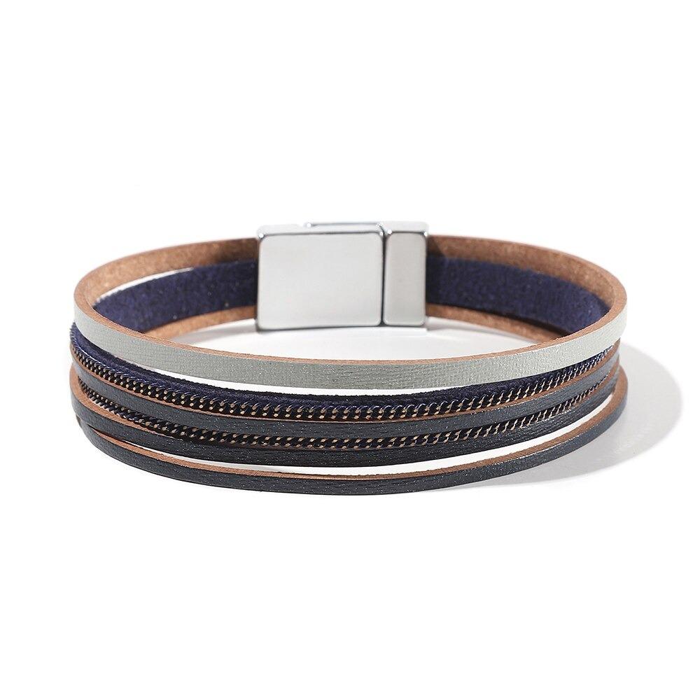 Mehrlagige böhmische Wickelarmbänder mit Magnetverschluss