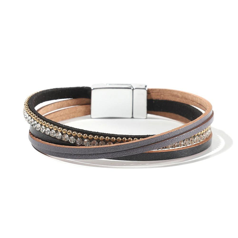 Mehrlagige böhmische Wickelarmbänder mit Magnetverschluss