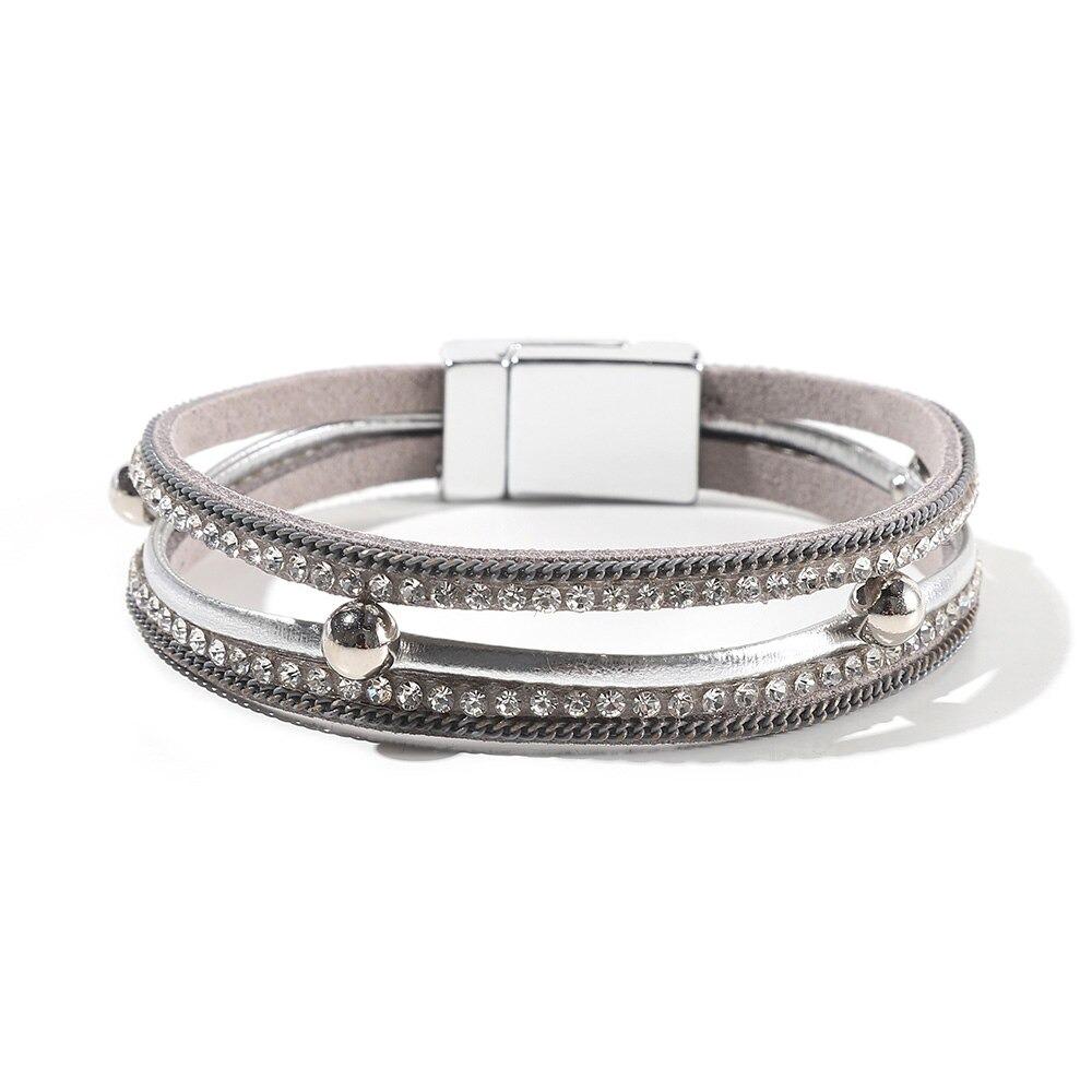 Mehrlagige böhmische Wickelarmbänder mit Magnetverschluss