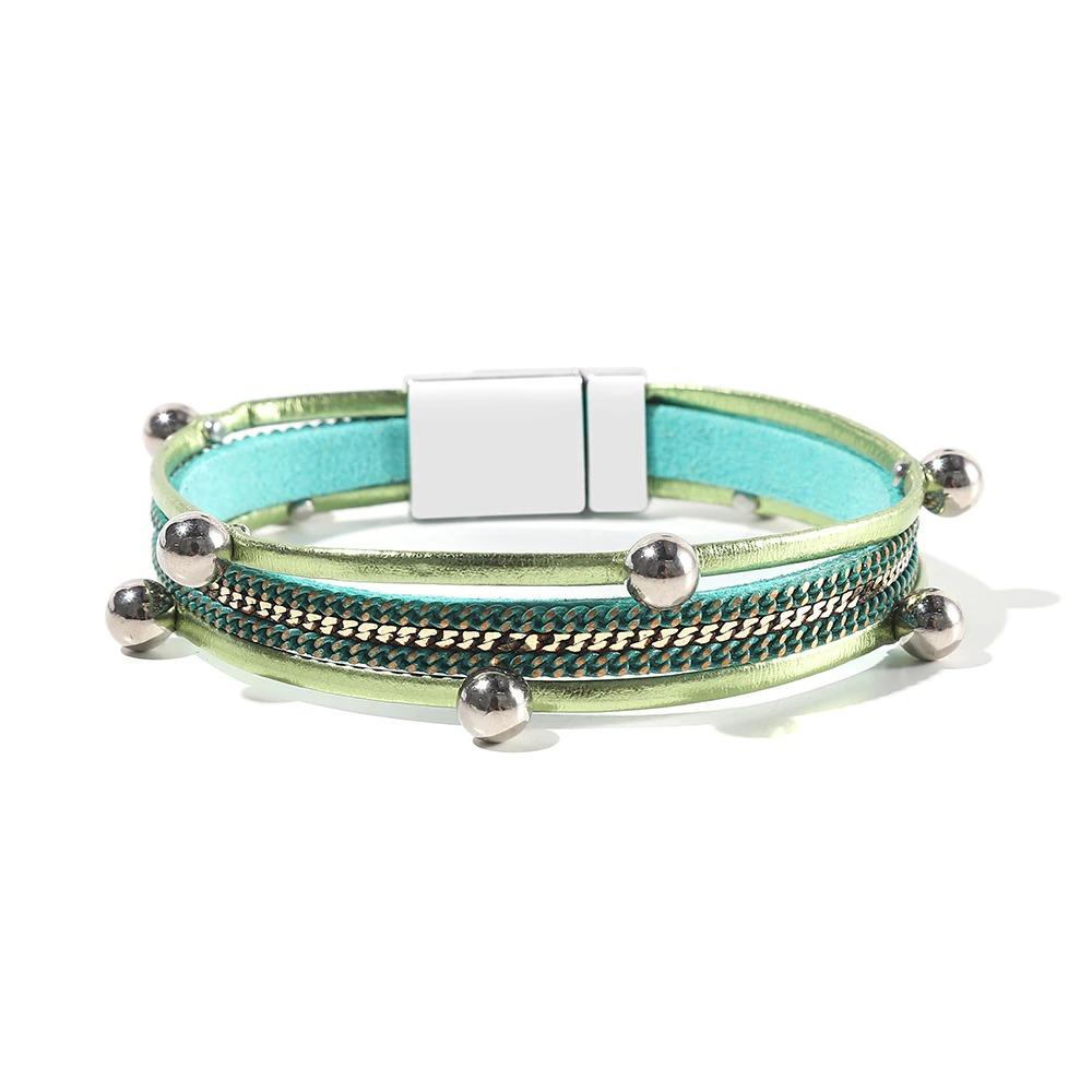 Mehrlagige böhmische Wickelarmbänder mit Magnetverschluss