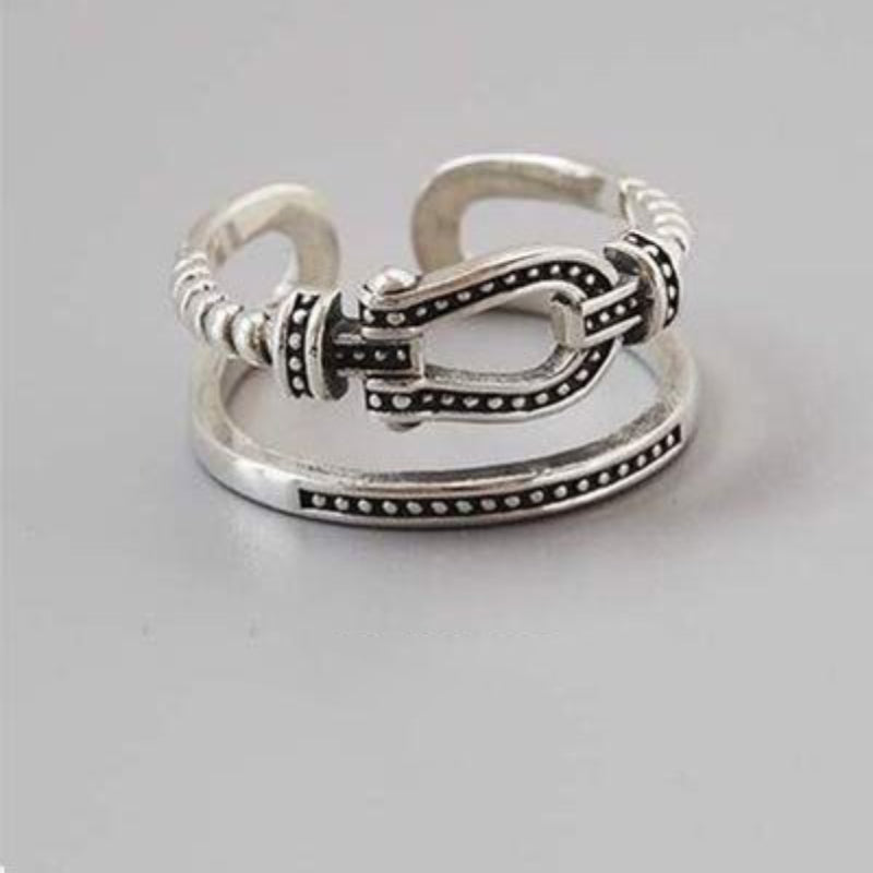 Kollektion modischer Vintage-Öffnungsringe aus Silber in verschiedenen Stilen