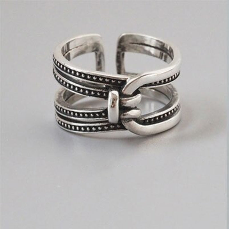 Kollektion modischer Vintage-Öffnungsringe aus Silber in verschiedenen Stilen