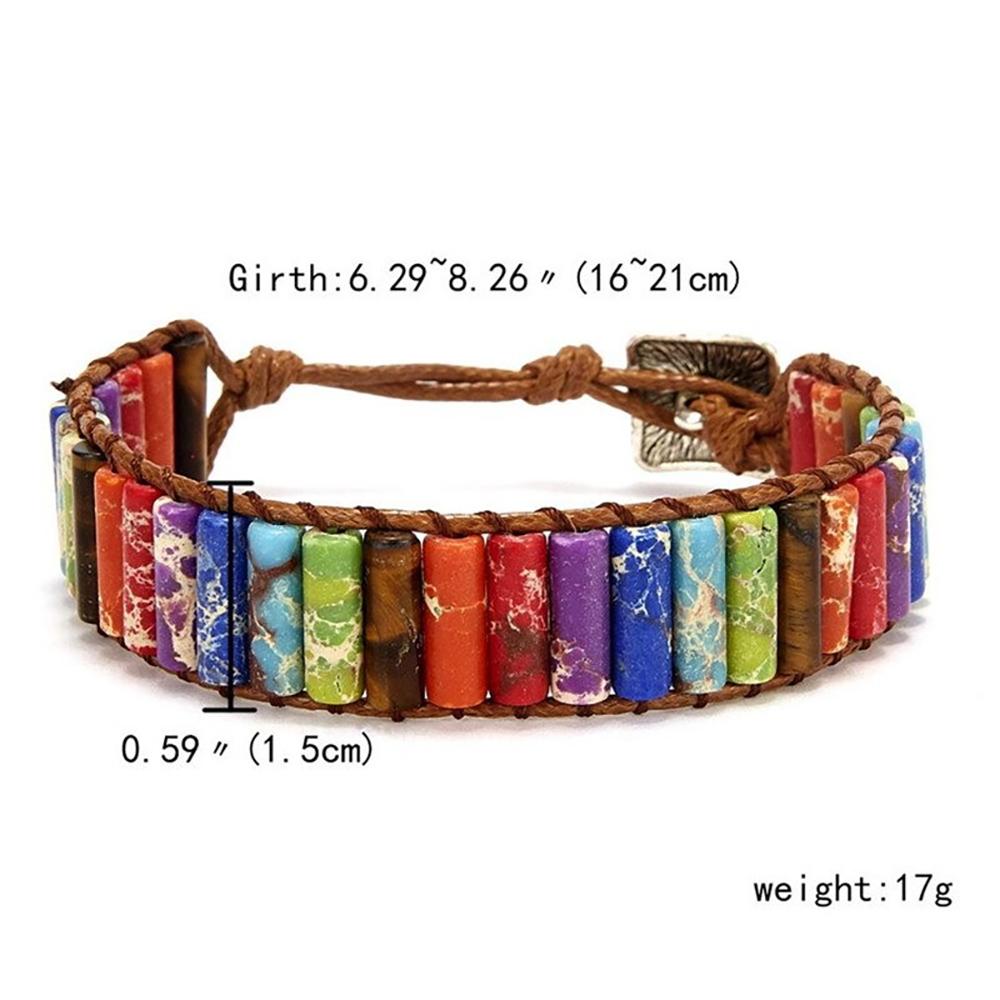 Mehrfarbiges quadratisches Chakra-Perlenarmband