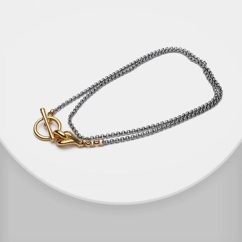 Multifunktionale minimalistische Halskette mit Knebelverschluss