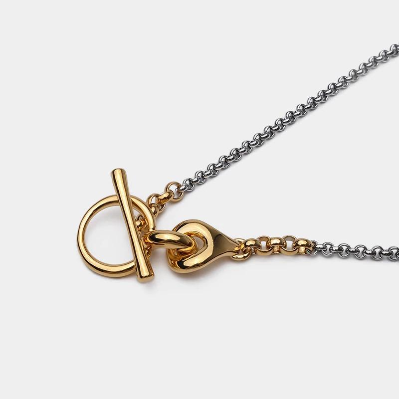 Multifunktionale minimalistische Halskette mit Knebelverschluss