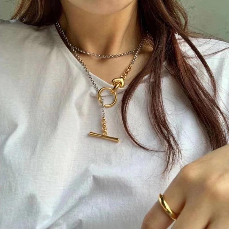 Multifunktionale minimalistische Halskette mit Knebelverschluss