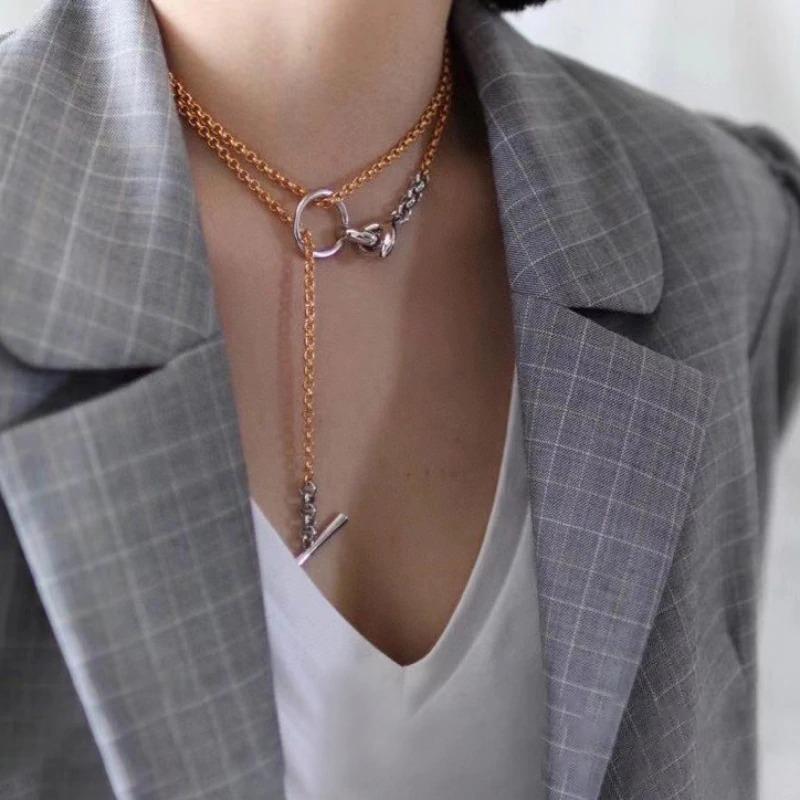 Multifunktionale minimalistische Halskette mit Knebelverschluss