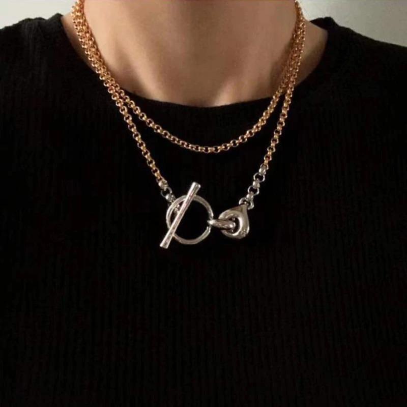 Multifunktionale minimalistische Halskette mit Knebelverschluss