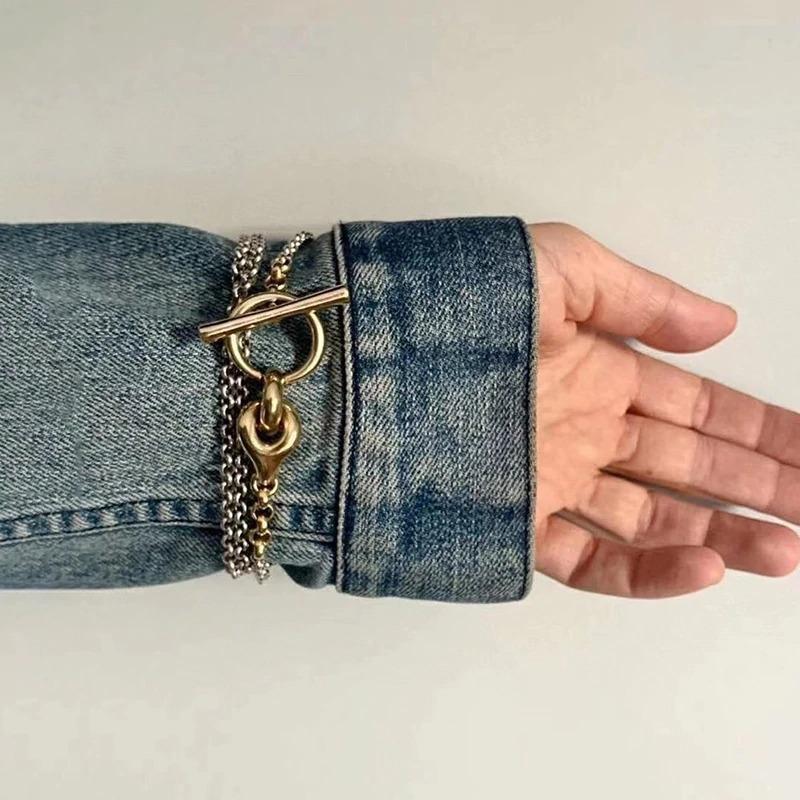 Multifunktionale minimalistische Halskette mit Knebelverschluss