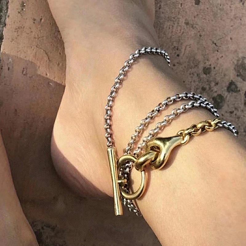 Multifunktionale minimalistische Halskette mit Knebelverschluss