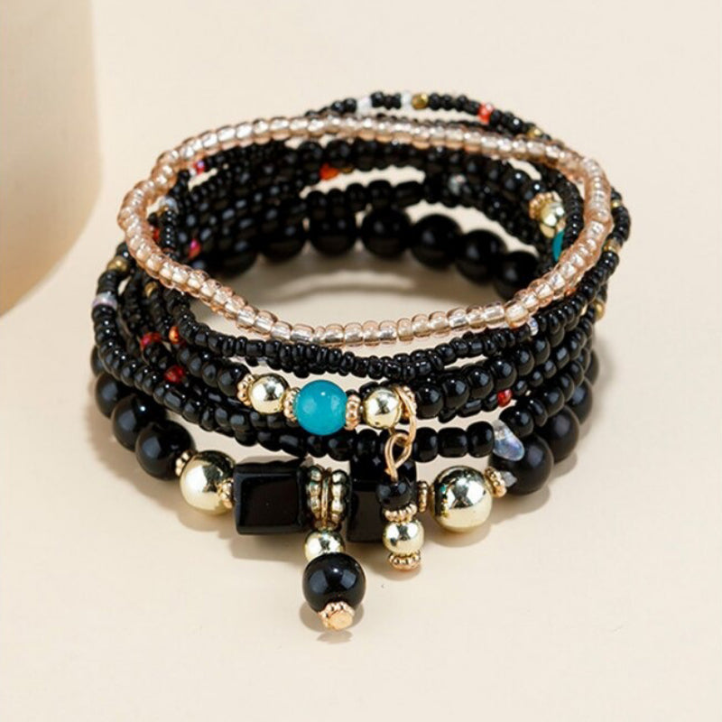 Mehrschichtige stapelbare böhmische Perlenarmbänder