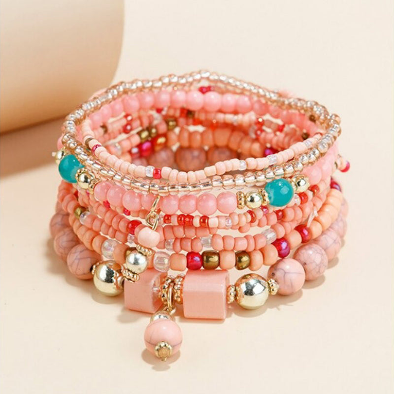 Mehrschichtige stapelbare böhmische Perlenarmbänder