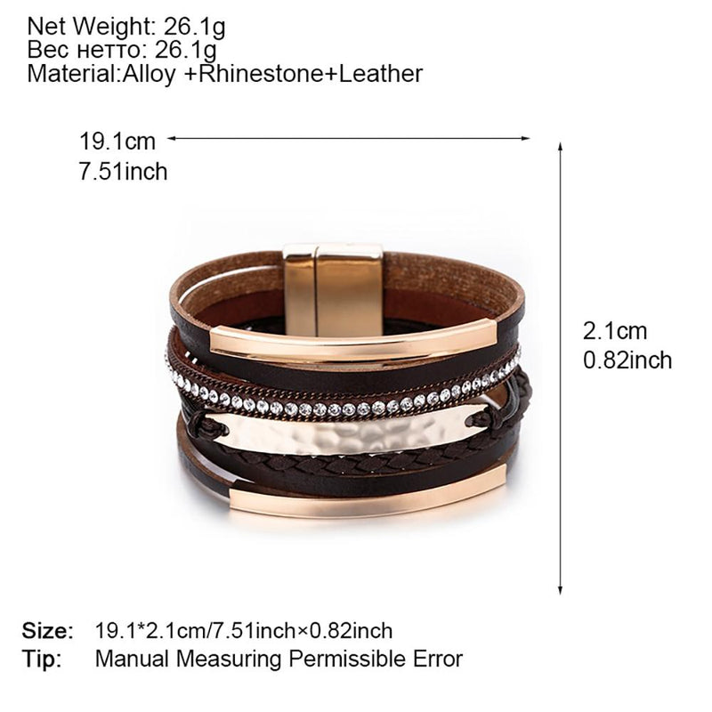 Mehrlagiges geflochtenes Seil mit Metallanhänger-Armband
