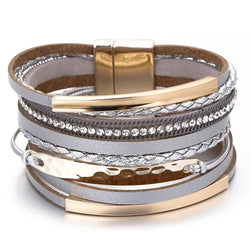 Mehrlagiges geflochtenes Seil mit Metallanhänger-Armband