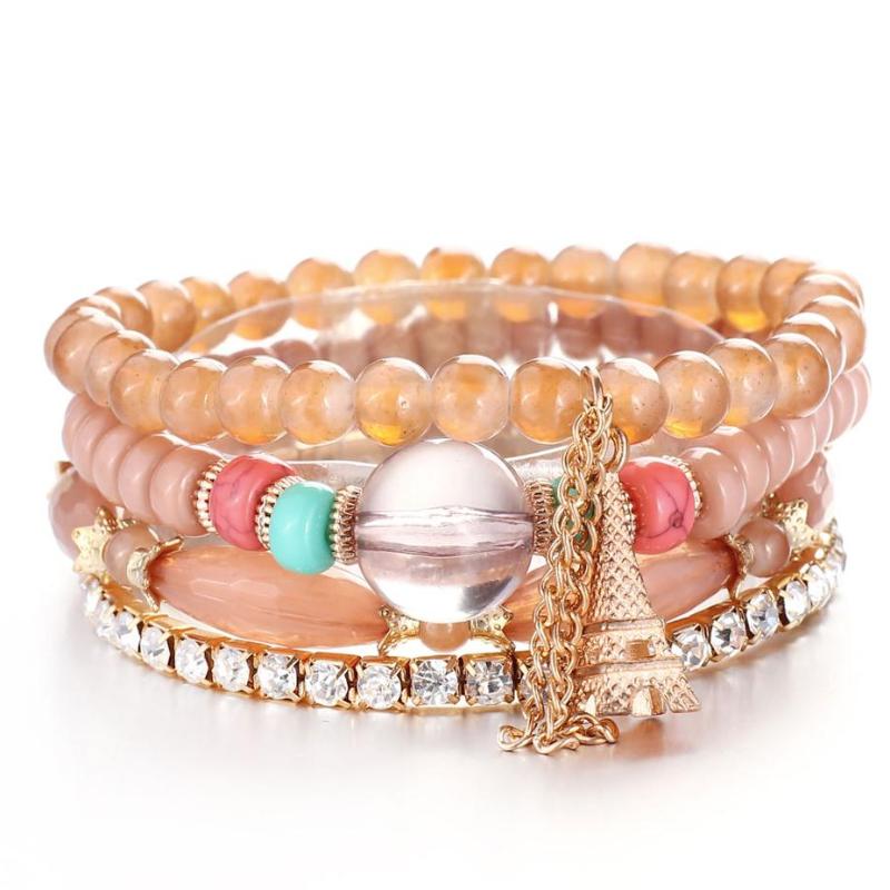 Mehrlagige Bettelarmbänder mit Quasten