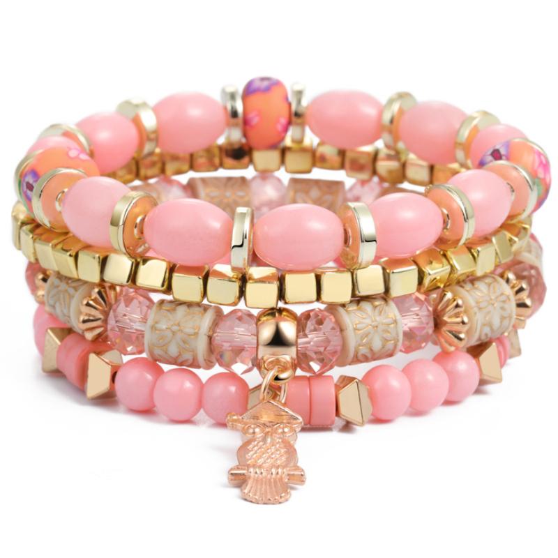 Mehrlagige Bettelarmbänder mit Quasten