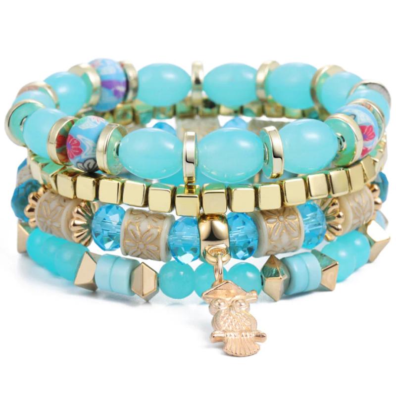 Mehrlagige Bettelarmbänder mit Quasten